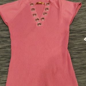 Bellidi Pink Short Sleeve Top Diamond Front M. C